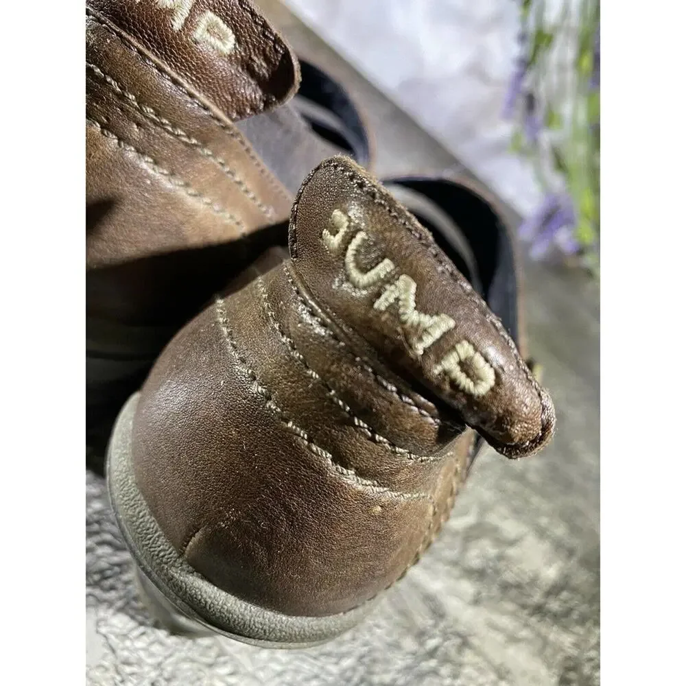 JUMP Brown Leather Mary Jane Wedge Shoes Style Name: SENS Sz US 9 - Picture 4 of 12
